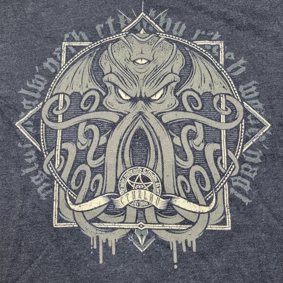 Cthulhu Black T-shirt HP Lovecraft Mythos Horror Size XL - Picture 2 of 5